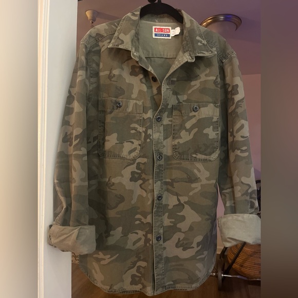 ALL-SON 100% Durable COTTON CAMO Jacket Shirt Long Sleeve Button Down - Picture 12 of 12